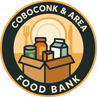 Coboconk and Area Food Bank logo showing a community helping hands design